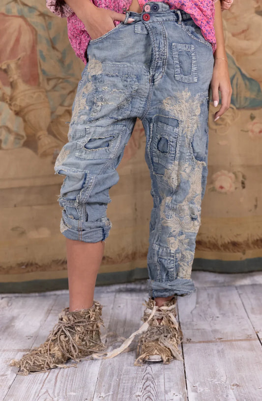 Lace Embroidered Miner Denims by Magnolia Pearl