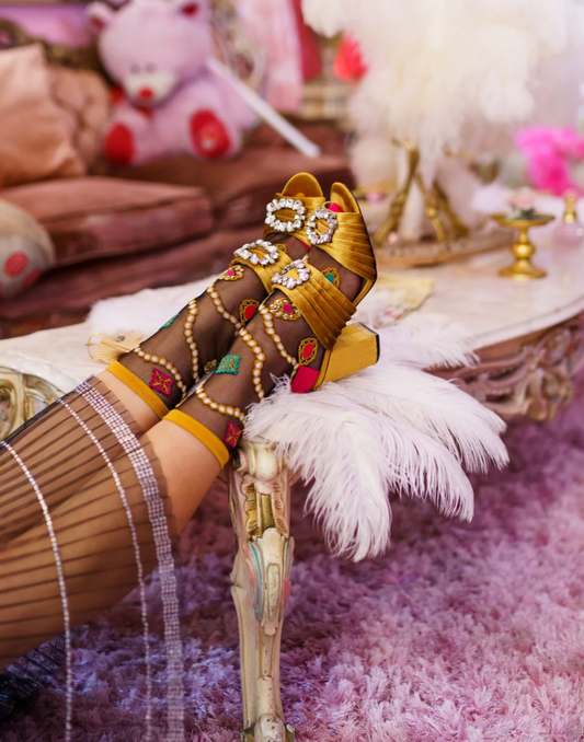 Bejeweled Motif Socks