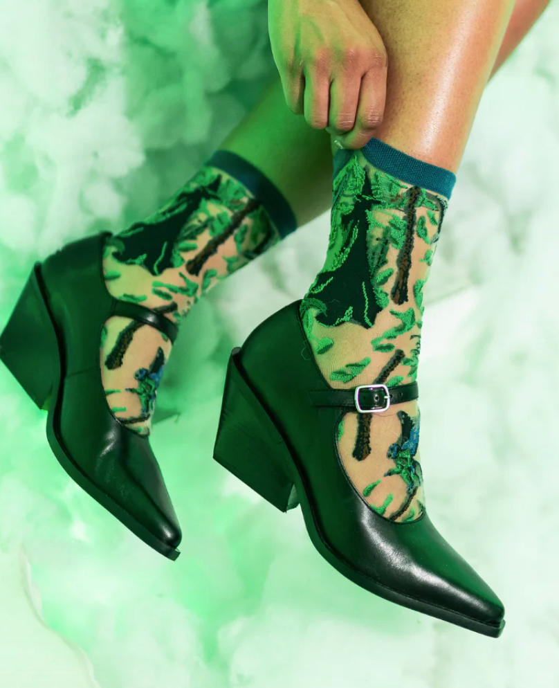 Wicked Elphaba Silhouette Sheer Socks