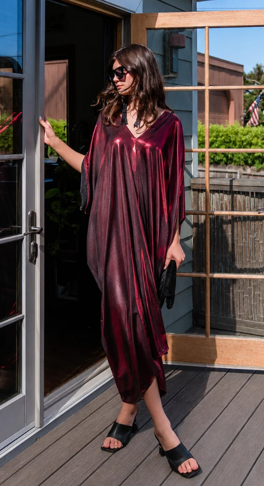 Electric Cherry Caftan Kaftan Dress by JGrace – Chateau Bel Age Boutique (view 3)