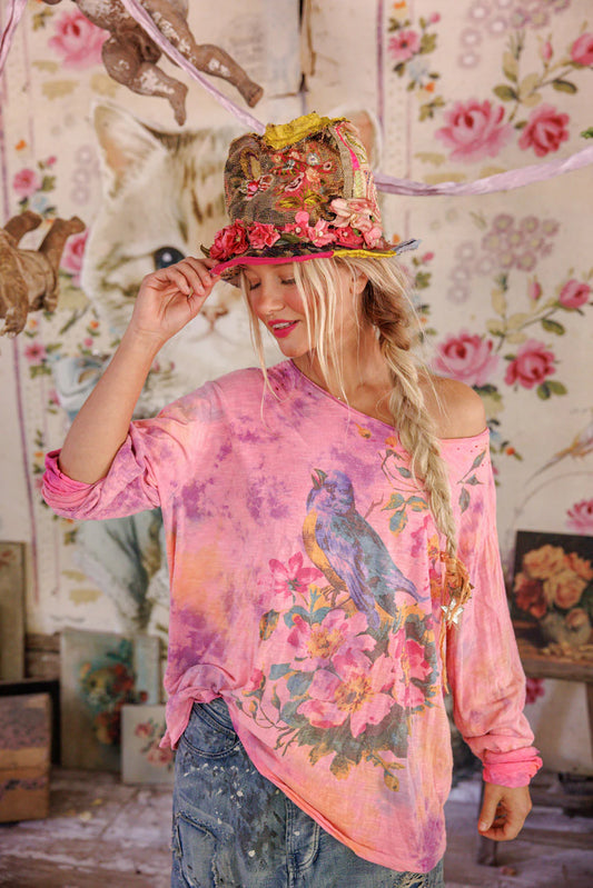 Floral Robin Viggo T in HodgePodge Top 2364 by MPearl