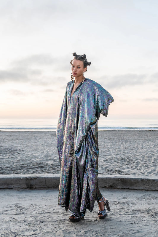 Goddess Waist Caftan in Opal Mirage By Jennafer Grace