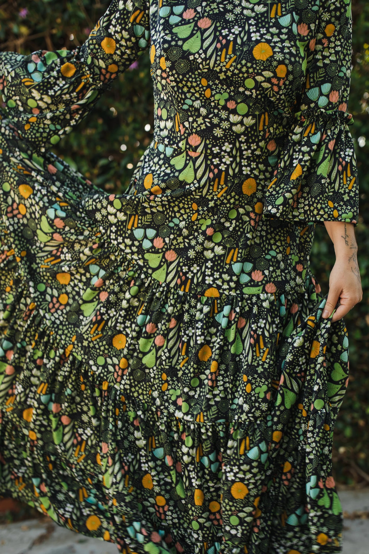 Petite Dandelion Garden 3-Tier Ruffle Dress