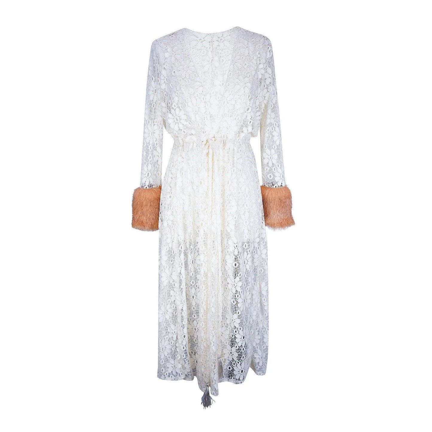 Daisy Chain Faux Fur Lace Duster