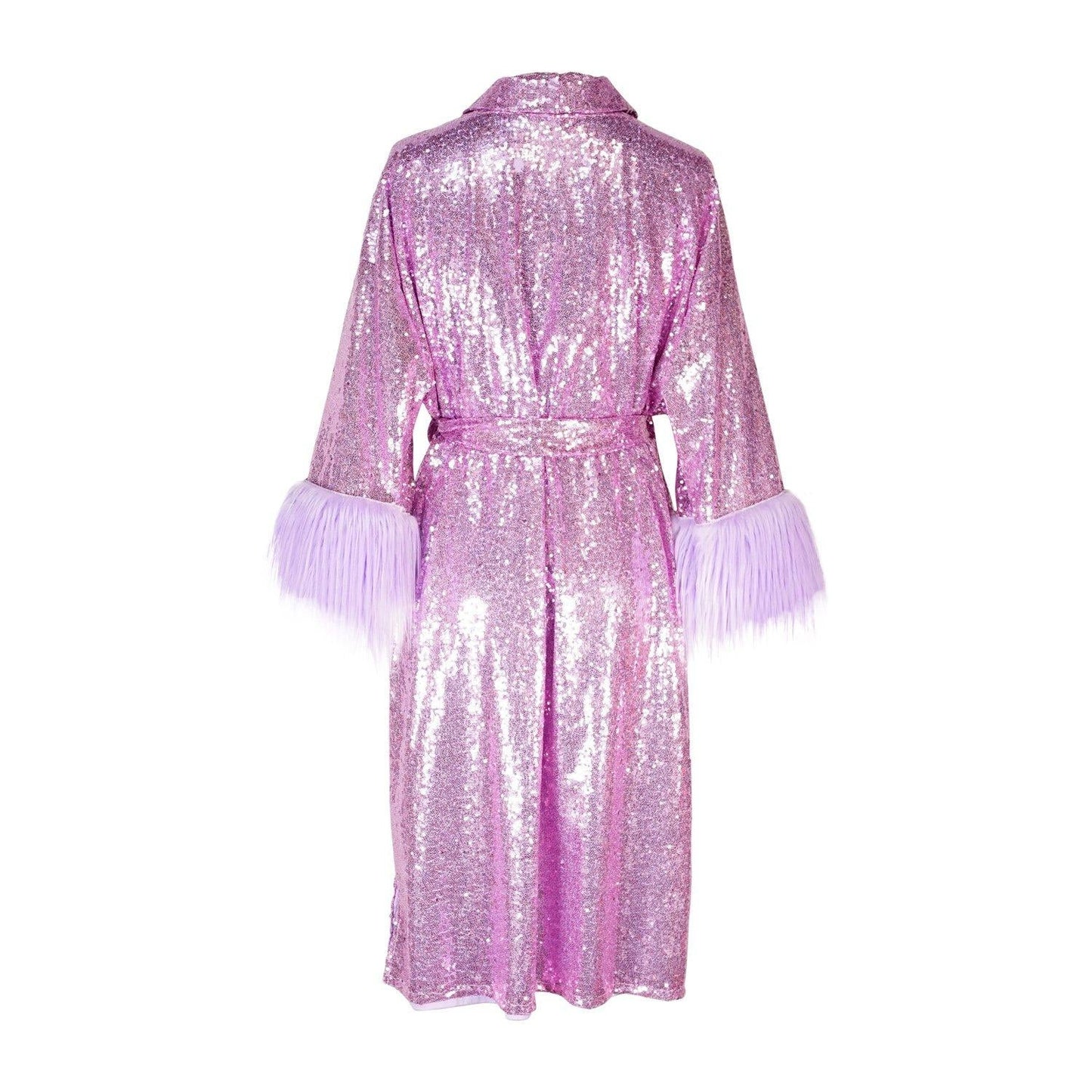 Lilac Sequin Faux Fur Koi Kimono by Jennafer Grace