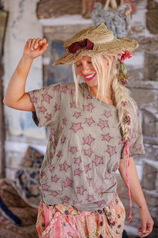 Little Star Applique Tee in Evangeline by Magnolia Pearl