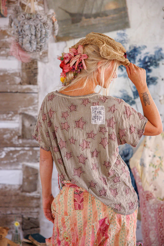 Little Star Applique Tee in Evangeline by Magnolia Pearl