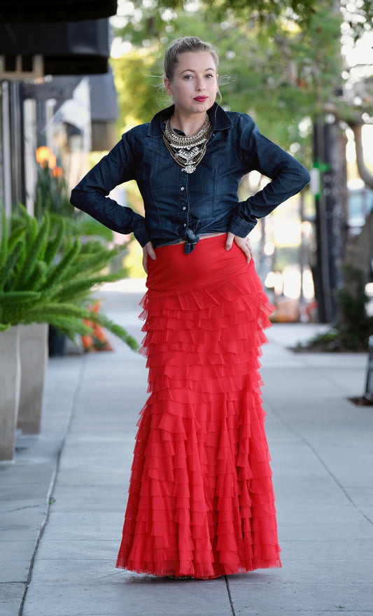 The Ariel Skirt in Red