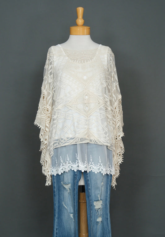 Santa Maria Top in Ivory Lace