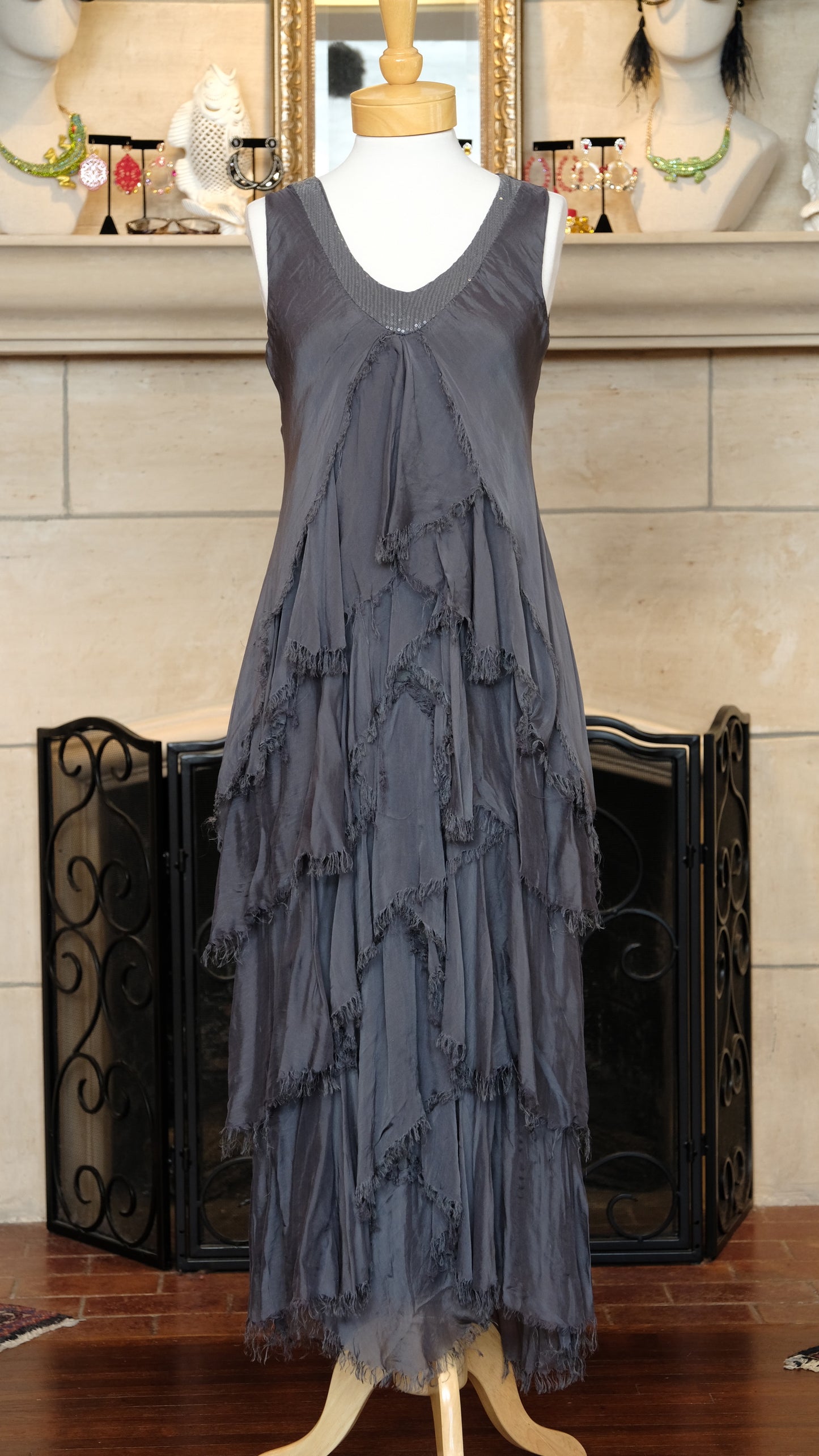 Gatsby Dress in Storm Grey