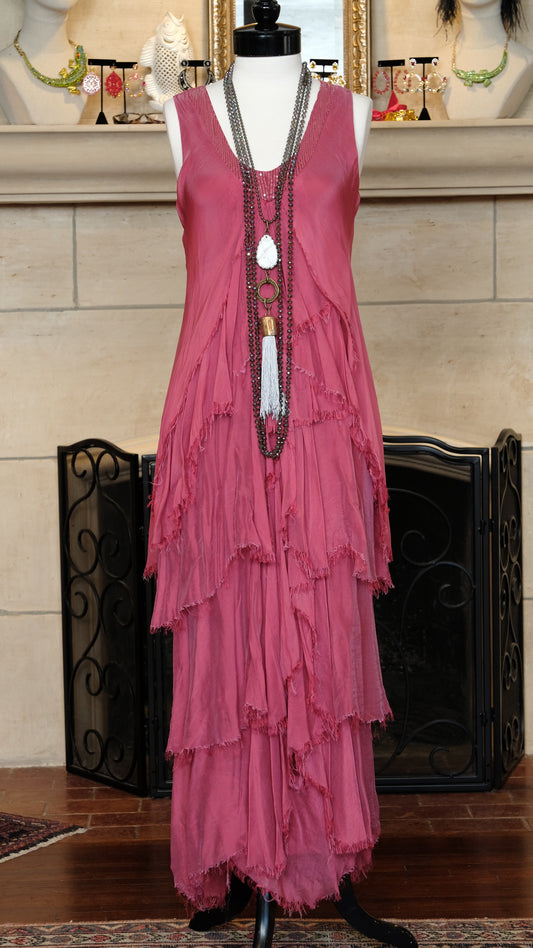 Gatsby Dress in Iridescent Berry