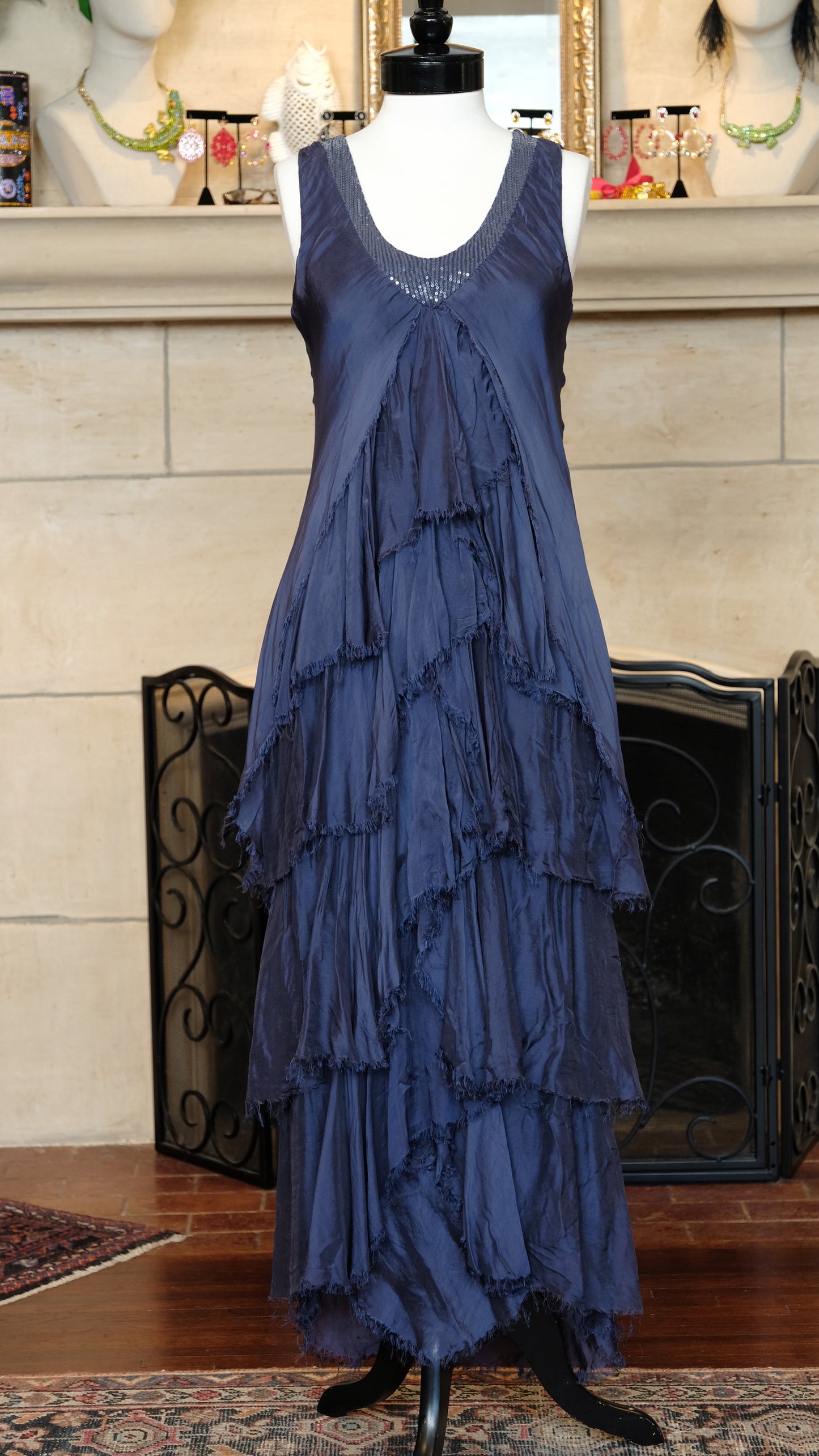 Gatsby Dress in Midnight Blue