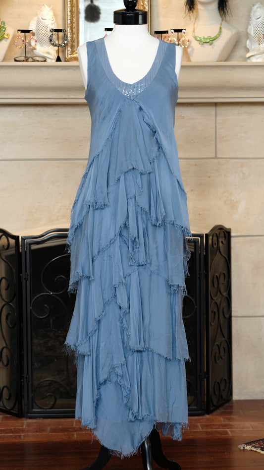 Gatsby Dress in Denim Blue