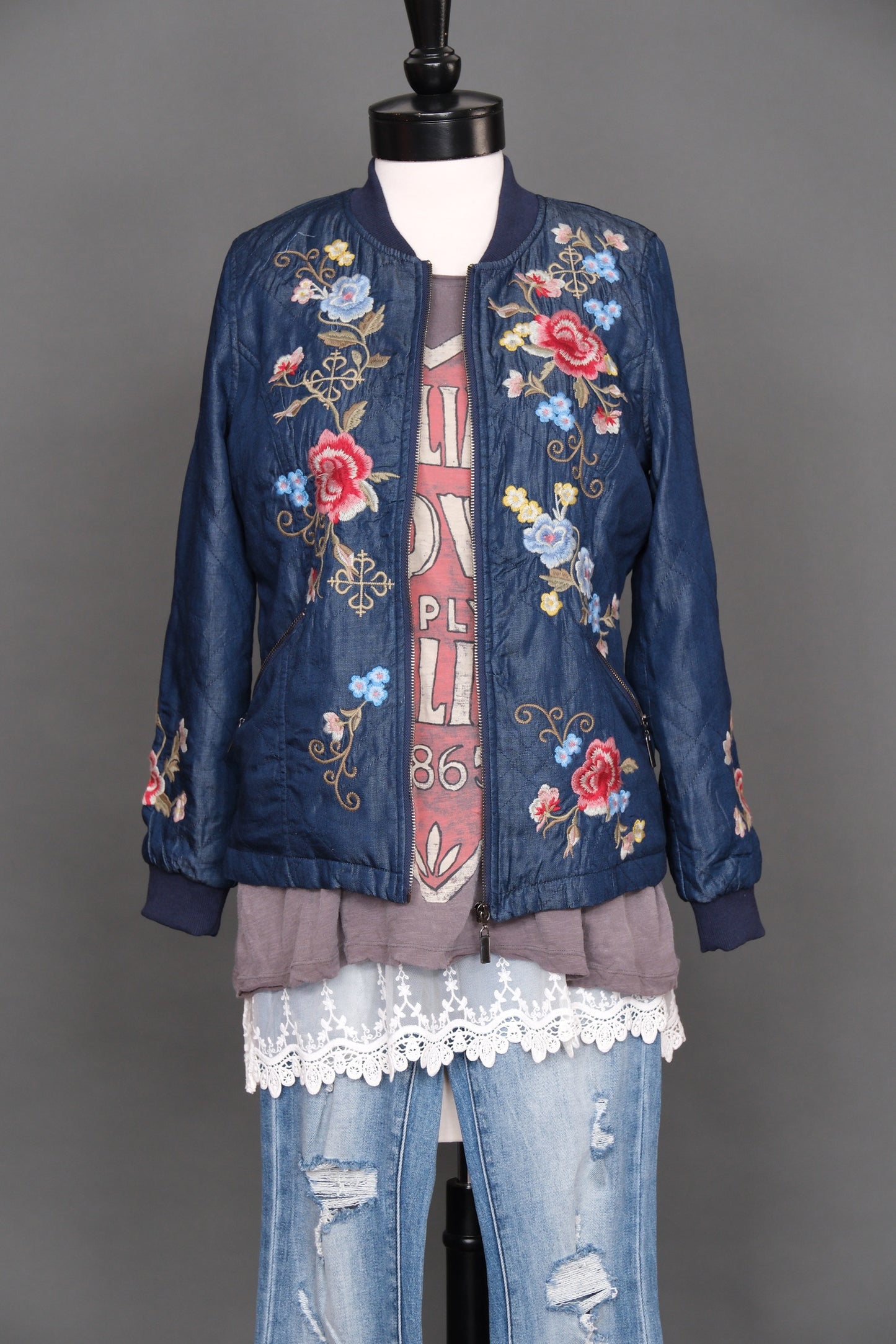 Nightingale Embroidered Denim Jacket