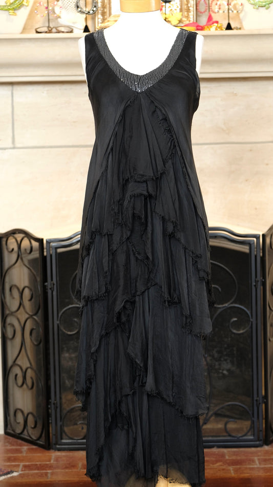 Inky Black Gatsby Dress