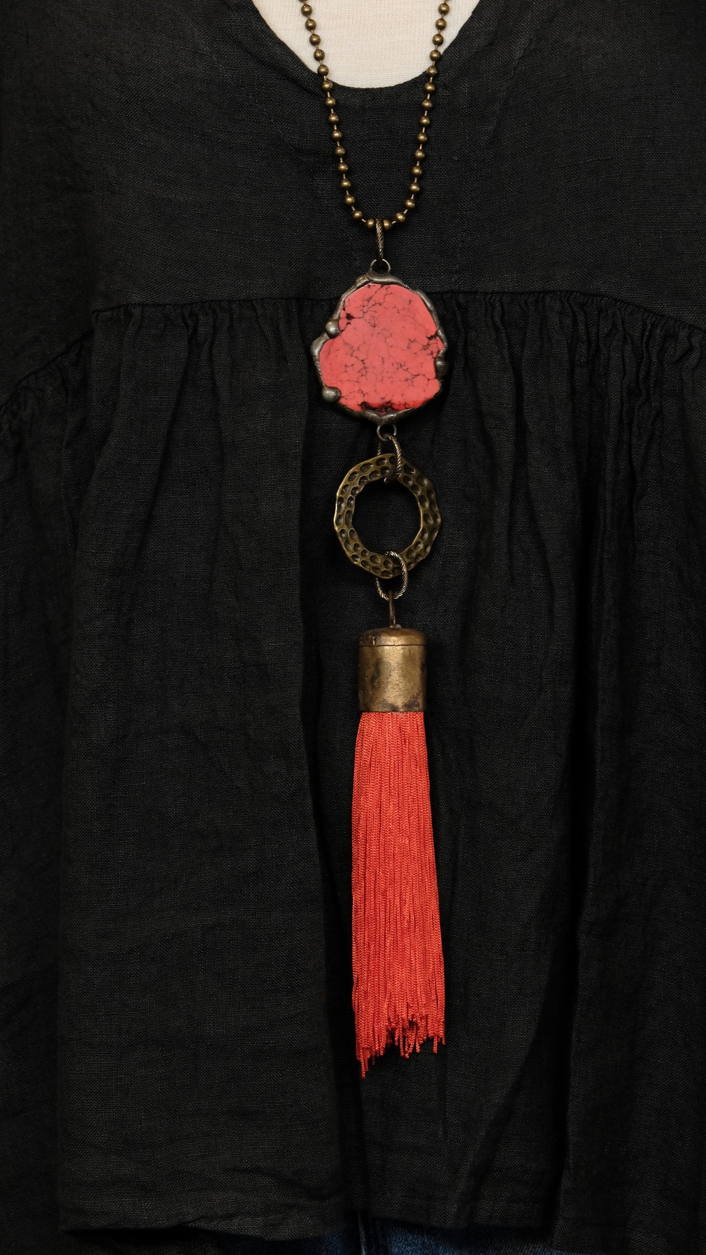 Big Daddy Tassel Necklace in Red