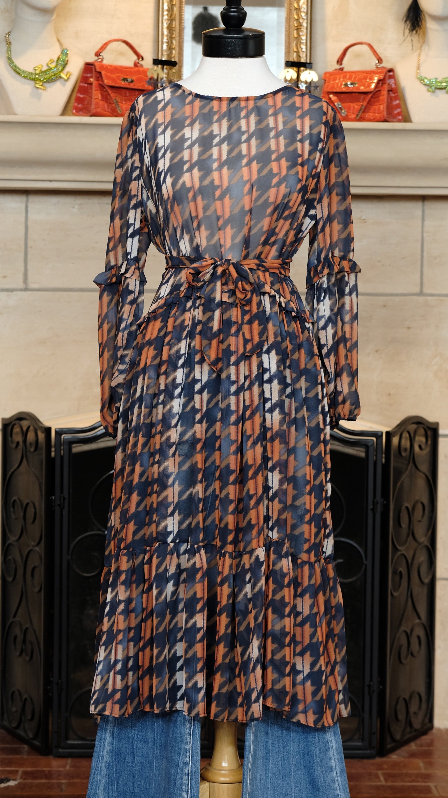 London Dress in Pistols Plaid