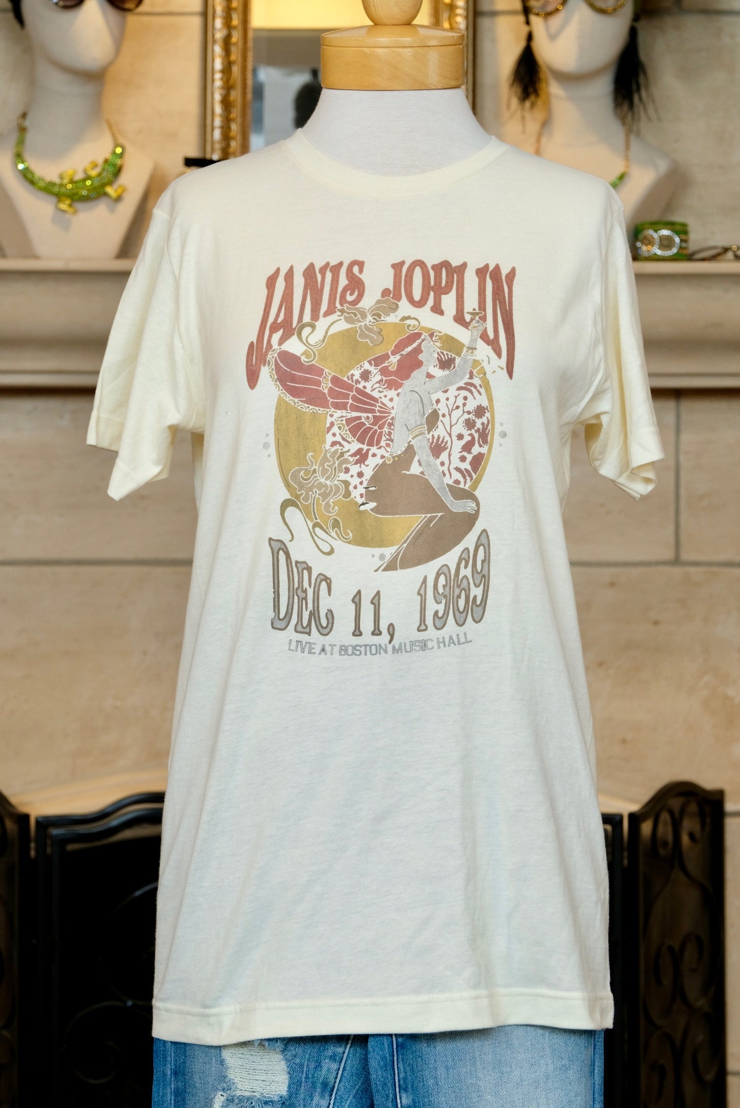 Janis Joplin Boston T-Shirt in Ivory