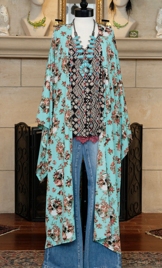 Skulls & Roses Kimono by Jennafer Grace Collection