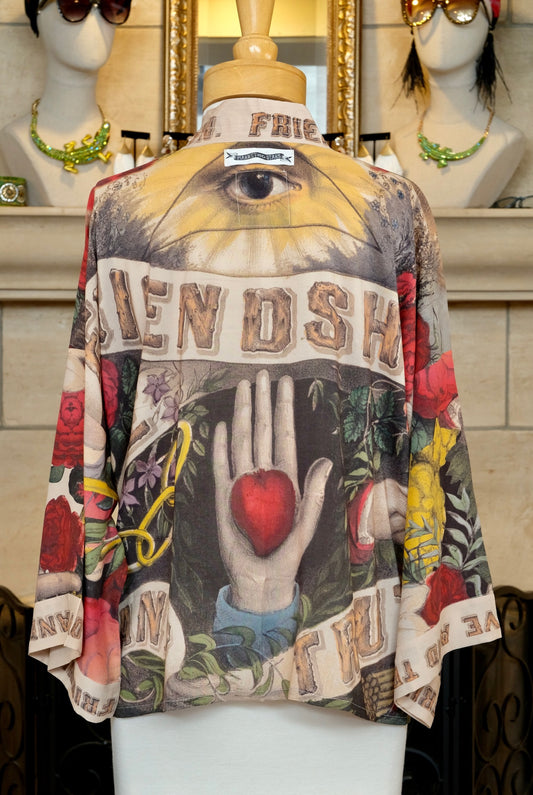 Love, Truth & Friendship Cropped Kimono in Roses