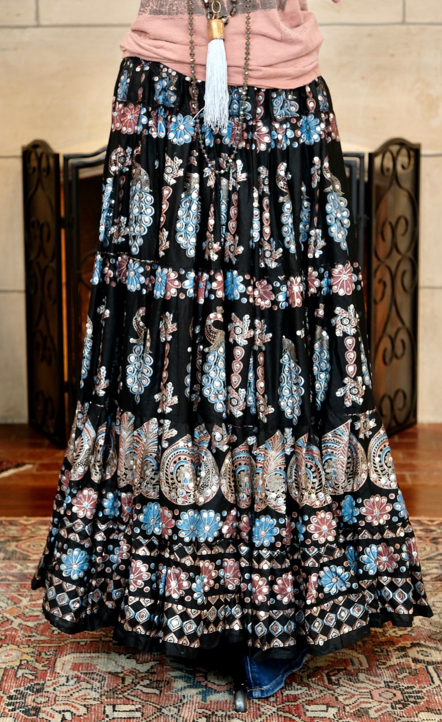 Full Moon Peacock Gypsy Skirt