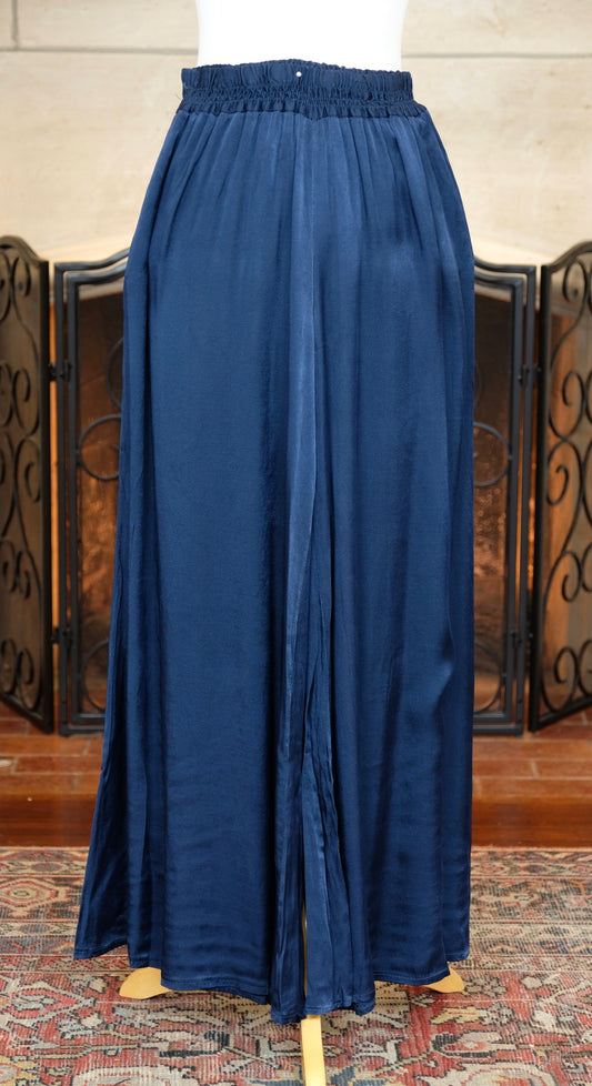 Collette Satin Pant in French Navy