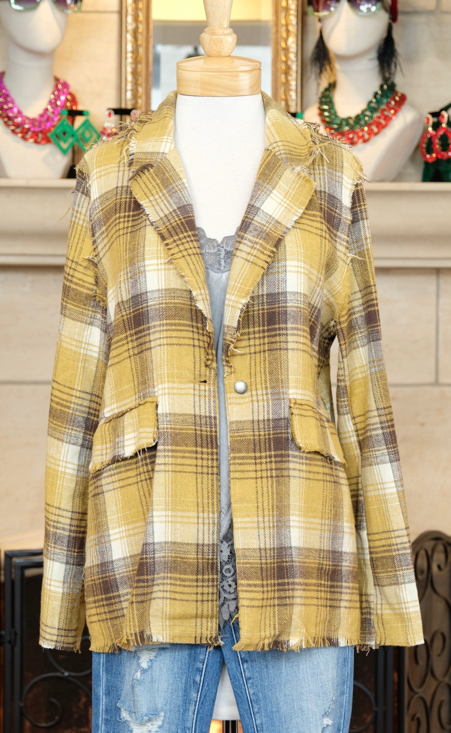 Sunflower Plaid Jacket