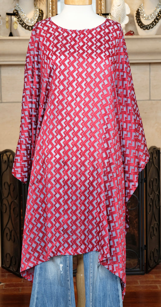 Hypnotic Tunic in Red Deco