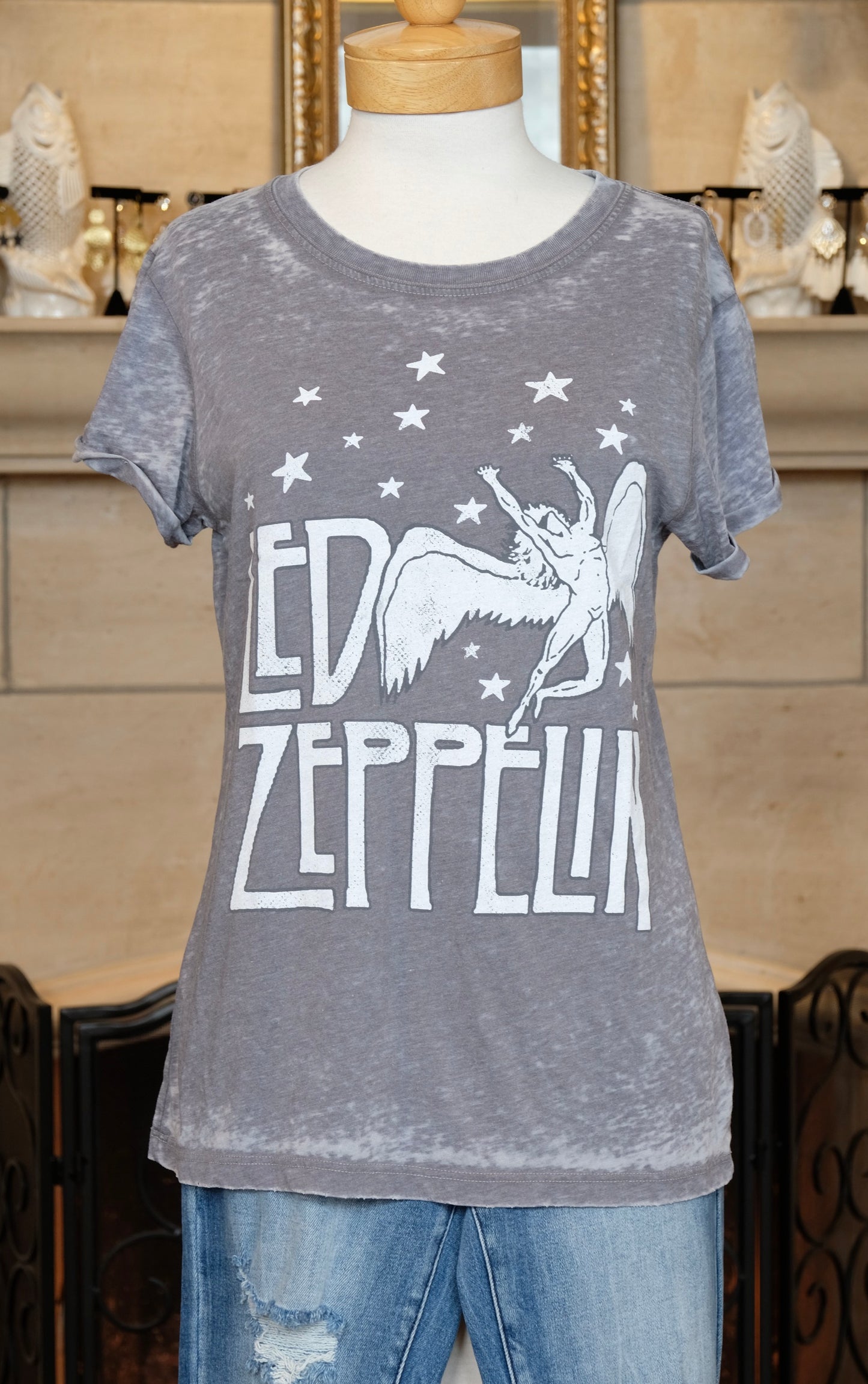 Led Zeppelin Distressed Grey T-Shirt