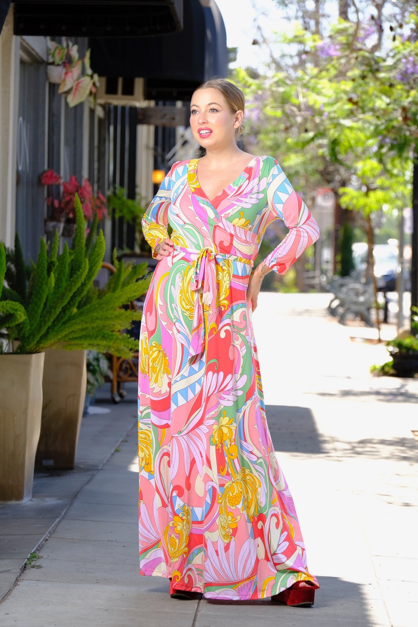 Miracle Mile Wrap Dress in Gala