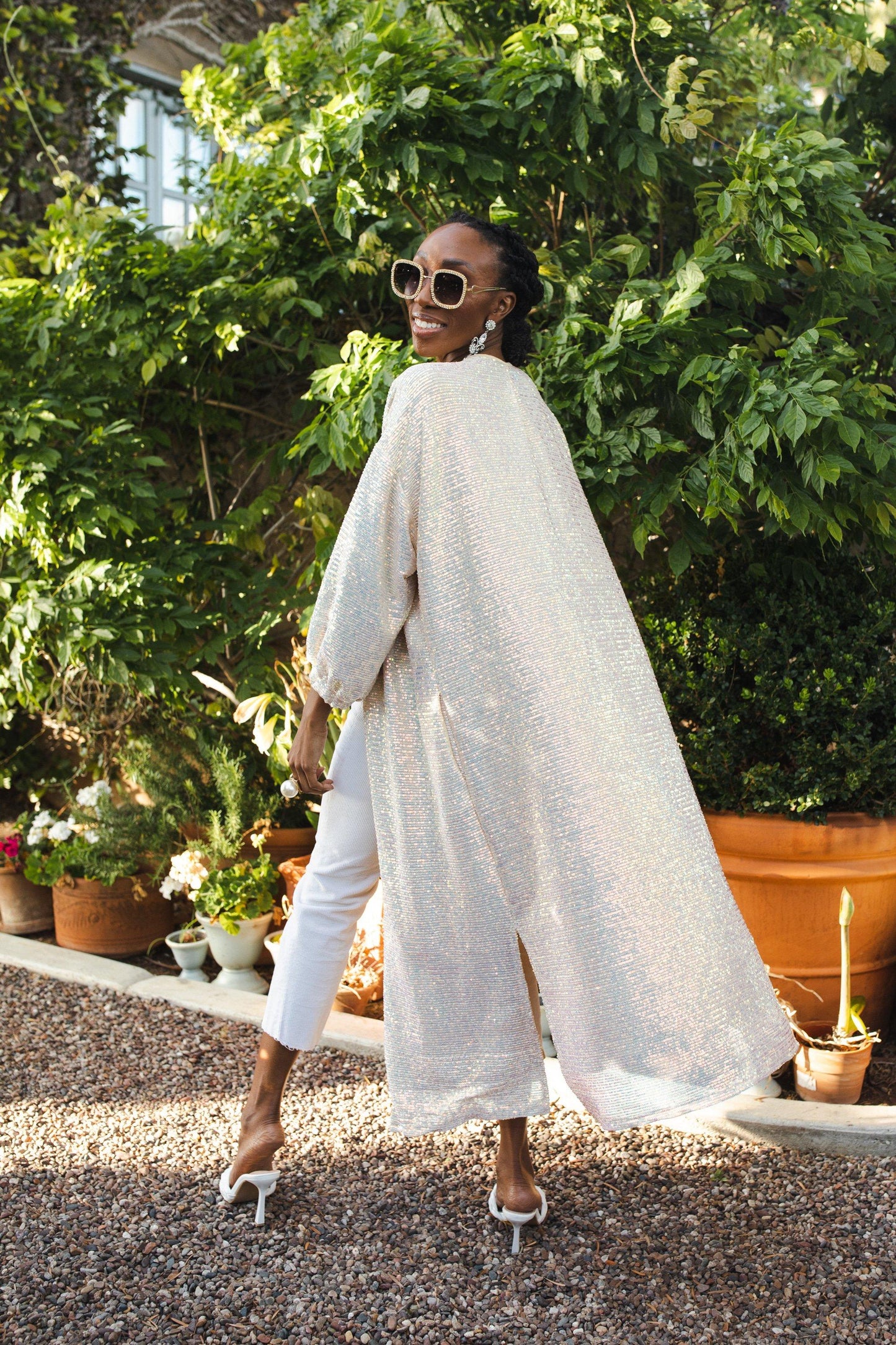 Moonstone Sequin Cocoon Jacket by Jennafer Grace