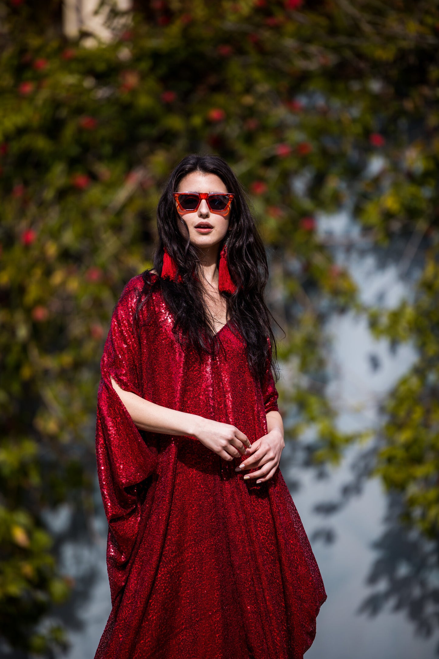 Ruby Sequin Caftan by Jennafer Grace