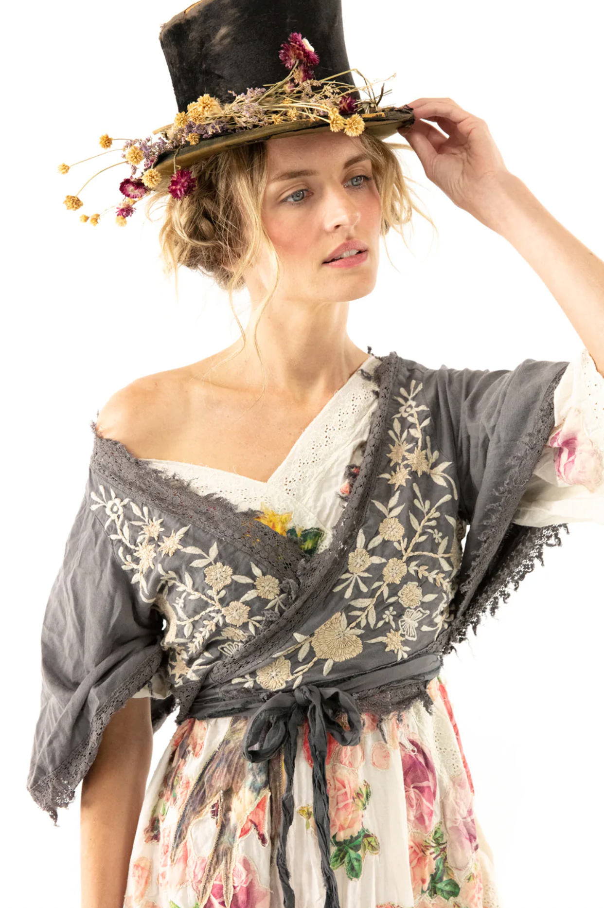 Adelaide Embroidered Wrap Top by Magnolia Pearl