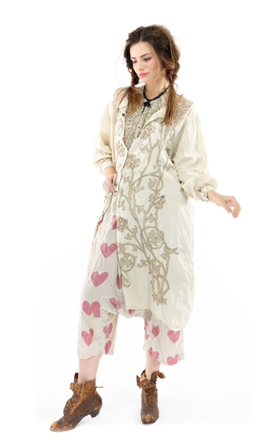 Leola Embroidered Smock Coat JACKET 504 by Magnolia Pearl
