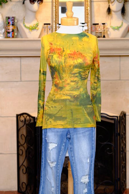 Mesh T in Watercolor Mustard