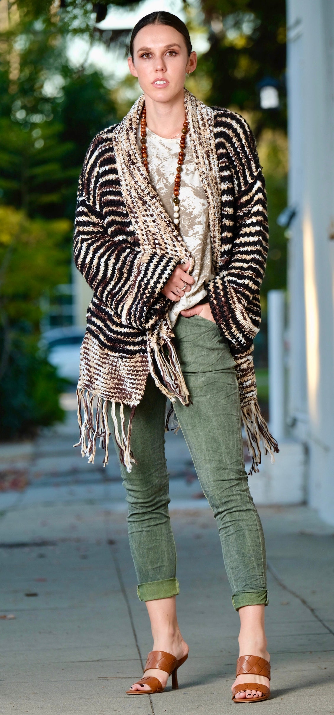 Mocha Latte Fringe Cardigan