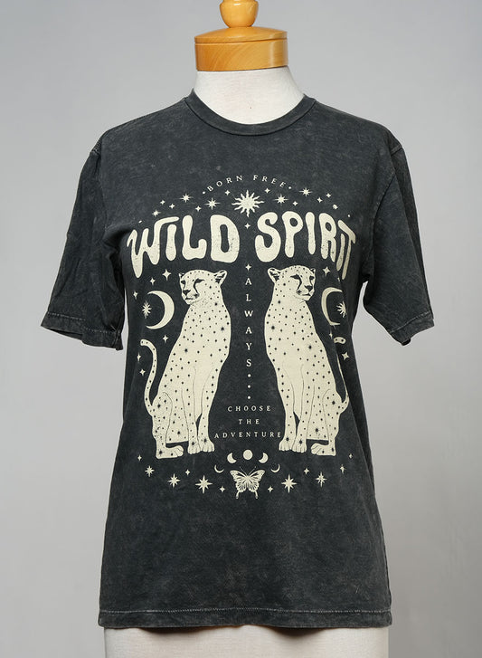 Wild Spirit Leopard T-Shirt in Stormy Cloud Grey